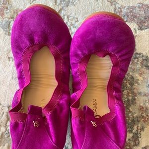 Yosi Samra Hot Pink wrap up ballet shoes